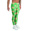 Pale Green Polka Dot Men's Leggings-grizzshop