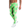 Pale Green Polka Dot Men's Leggings-grizzshop