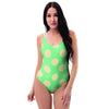 Pale Green Polka Dot One Piece Swimsuite-grizzshop