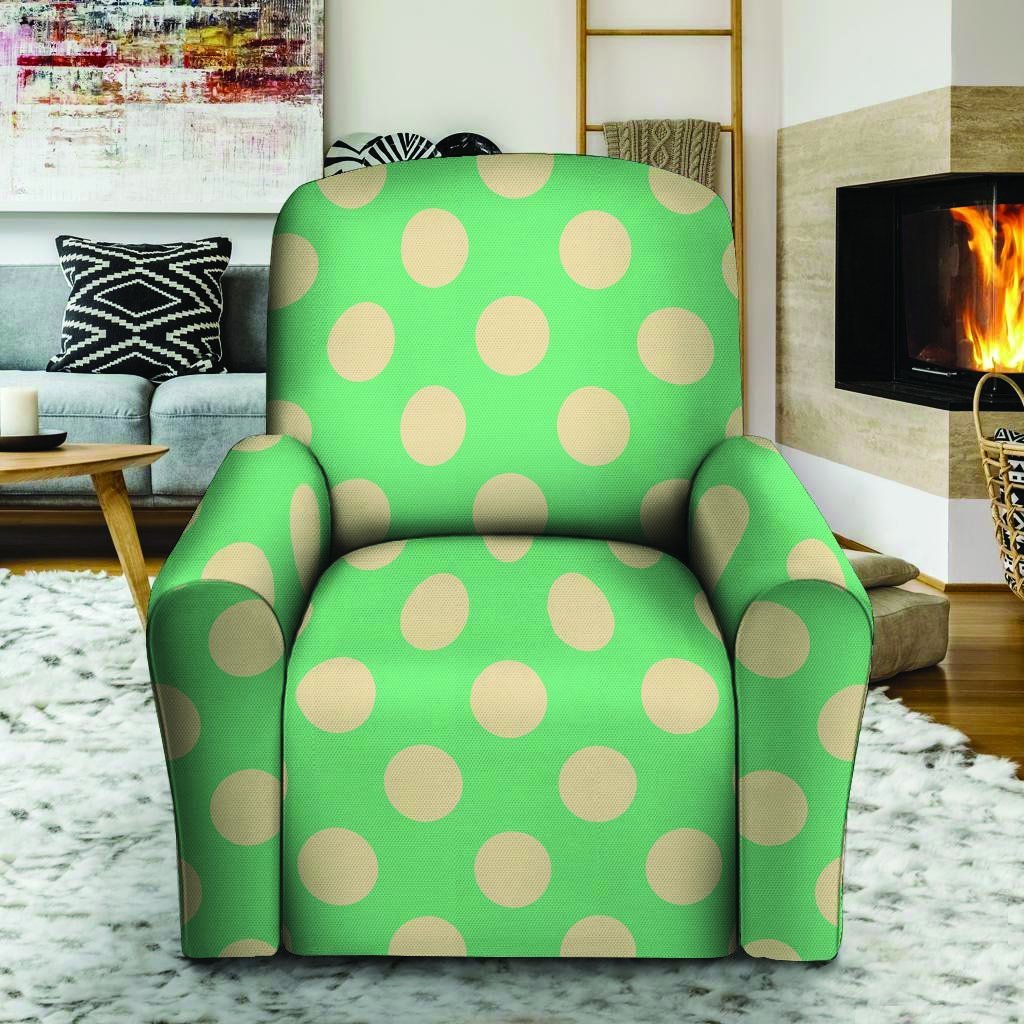 Pale Green Polka Dot Recliner Cover-grizzshop