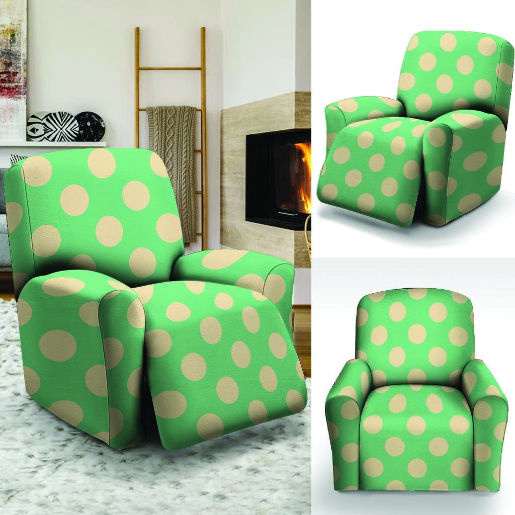 Pale Green Polka Dot Recliner Cover-grizzshop