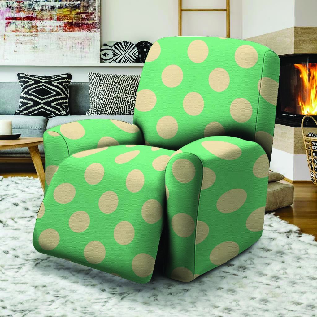 Pale Green Polka Dot Recliner Cover-grizzshop