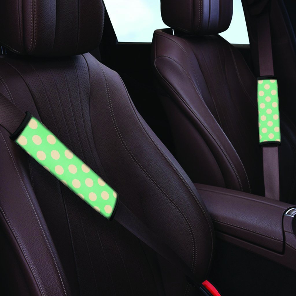 Pale Green Polka Dot Seat Belt Cover-grizzshop