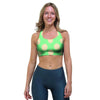 Pale Green Polka Dot Sports Bra-grizzshop