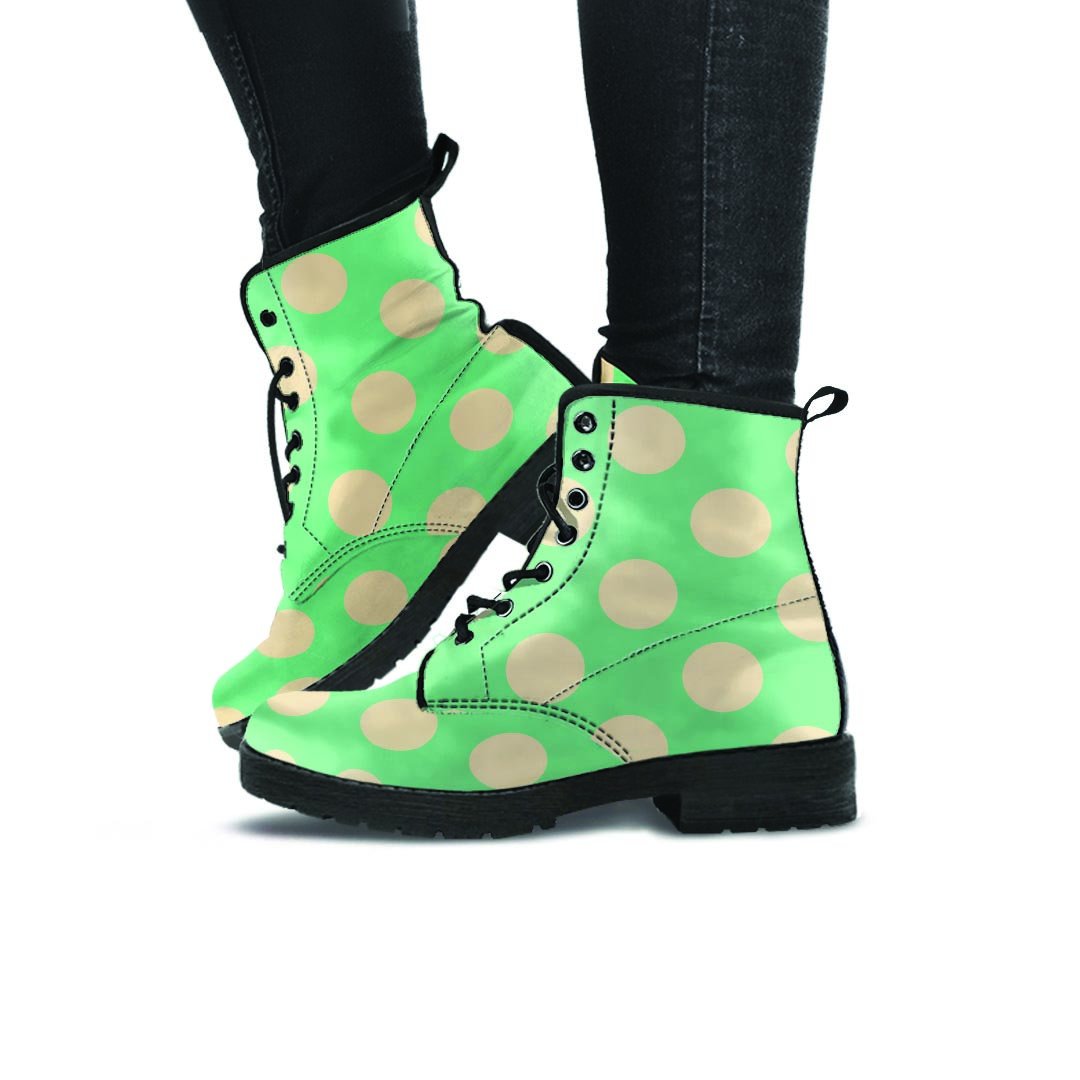 Pale Green Polka Dot Women's Boots-grizzshop