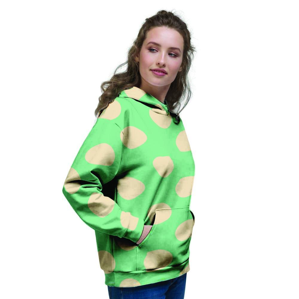 Pale Green Polka Dot Women's Hoodie-grizzshop