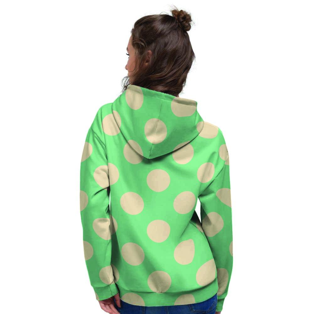 Pale Green Polka Dot Women's Hoodie-grizzshop