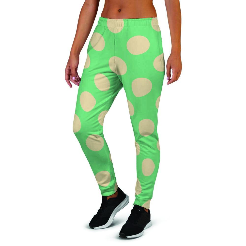 Pale Green Polka Dot Women's Joggers-grizzshop