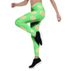 Pale Green Polka Dot Women's Leggings-grizzshop