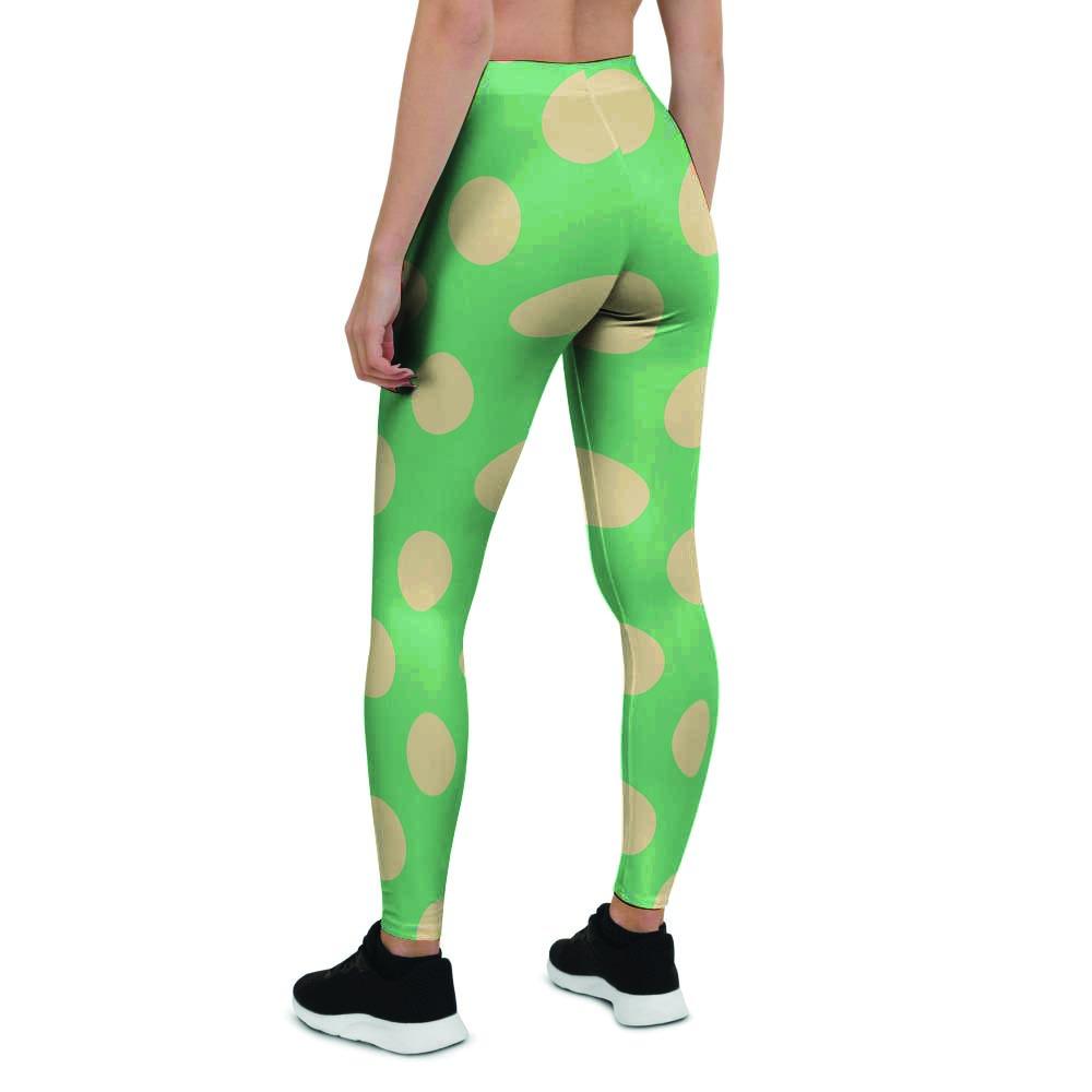 Pale Green Polka Dot Women's Leggings-grizzshop