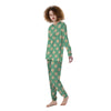 Pale Green Polka Dot Women's Pajamas-grizzshop