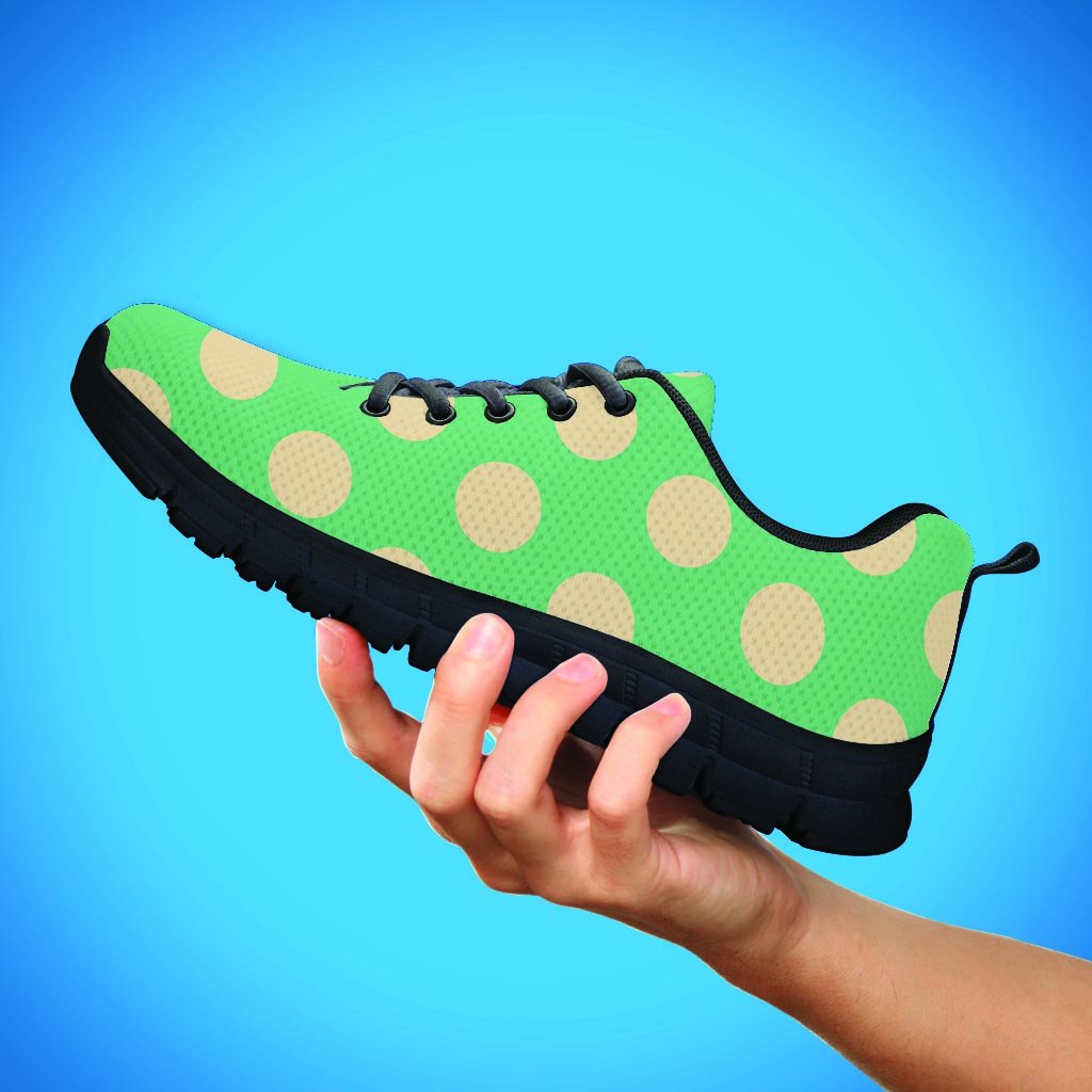 Pale Green Polka Dot Women's Sneakers-grizzshop