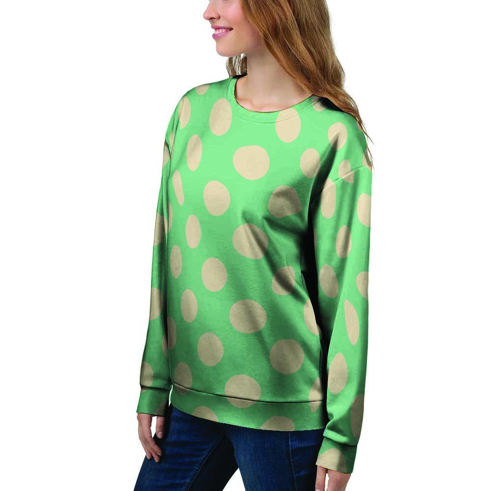 Pale Green Polka Dot Women's Sweatshirt-grizzshop