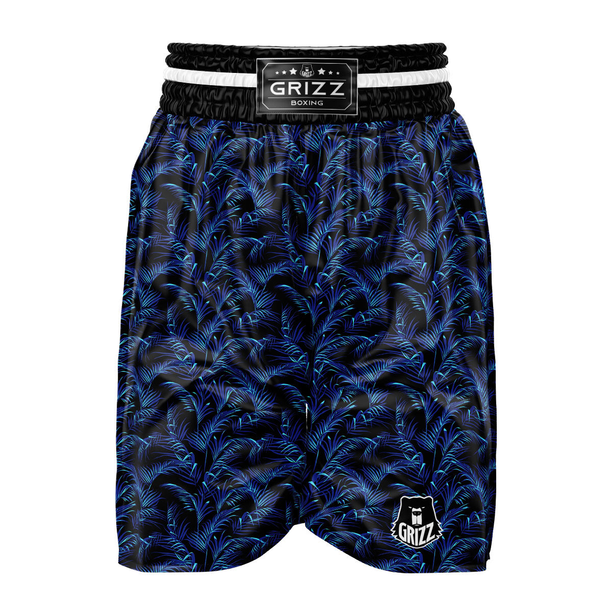 Palm Leaf Dark Tropical Print Pattern Boxing Shorts-grizzshop