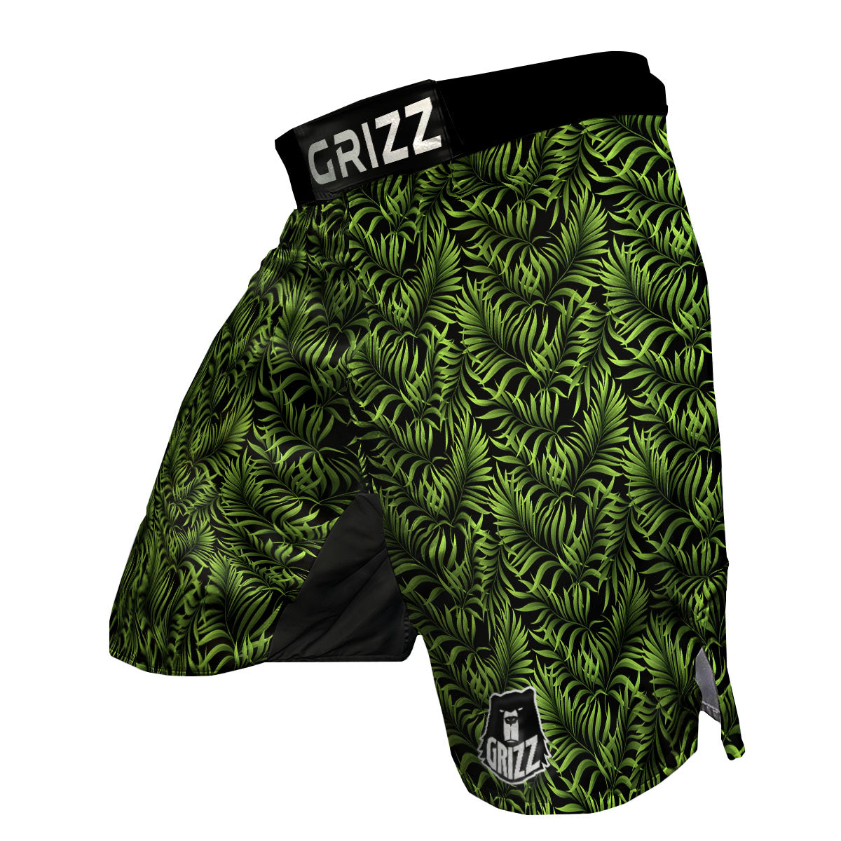 Palm Leaf Green Tropical Print Pattern MMA Shorts-grizzshop