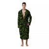Palm Leaf Green Tropical Print Pattern Men's Robe-grizzshop