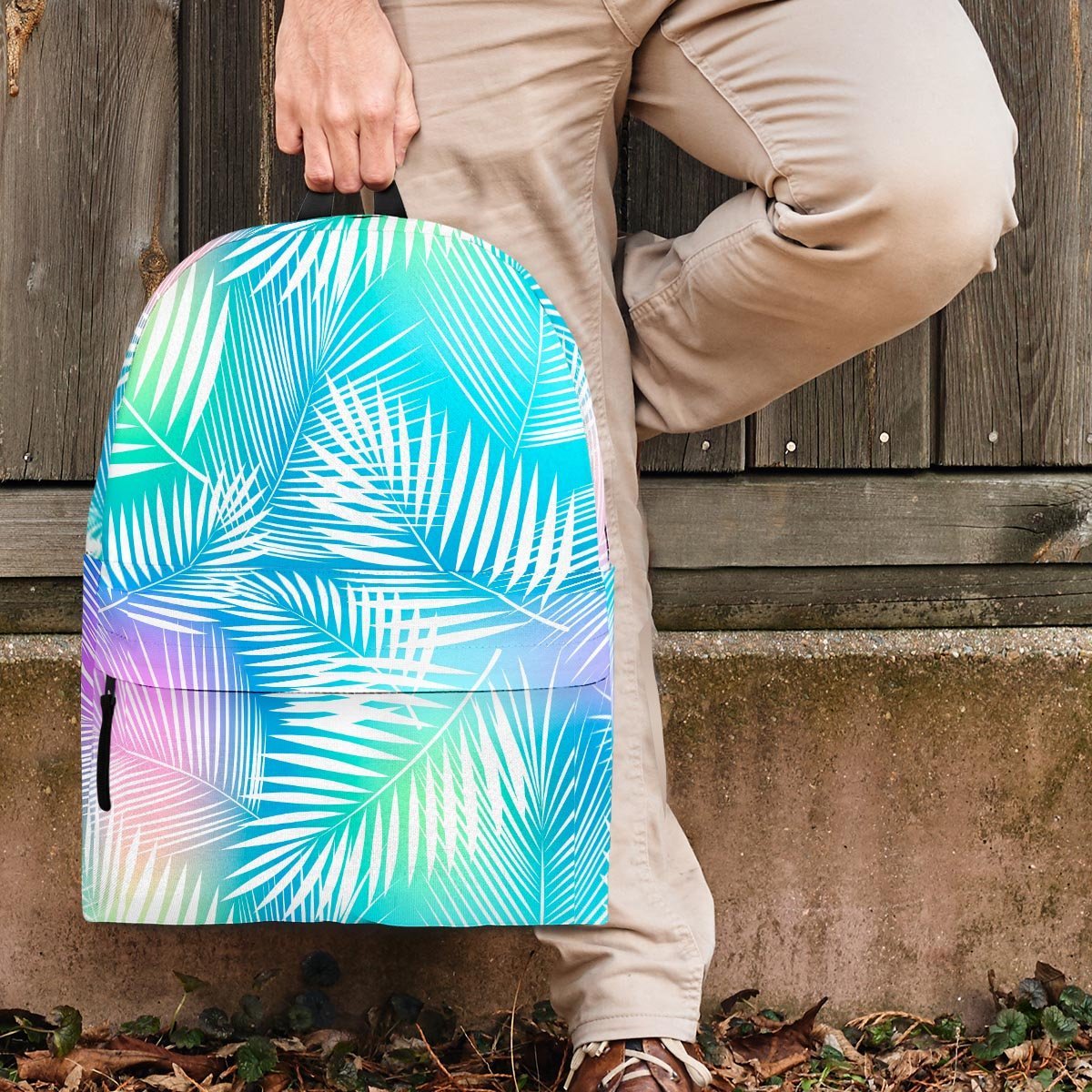 Palm Leaf Hawaiian Print Backpack-grizzshop