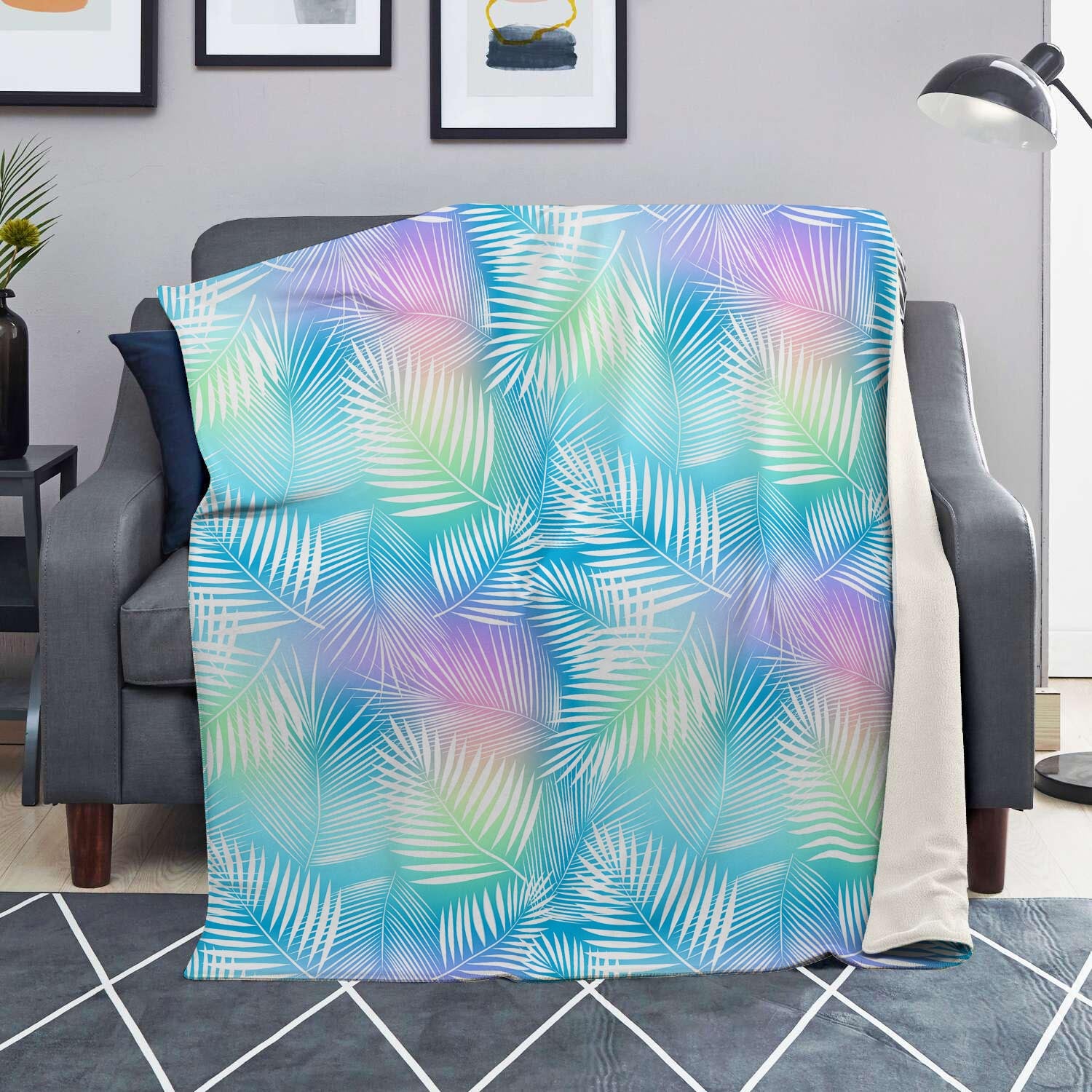 Palm Leaf Hawaiian Print Blanket-grizzshop