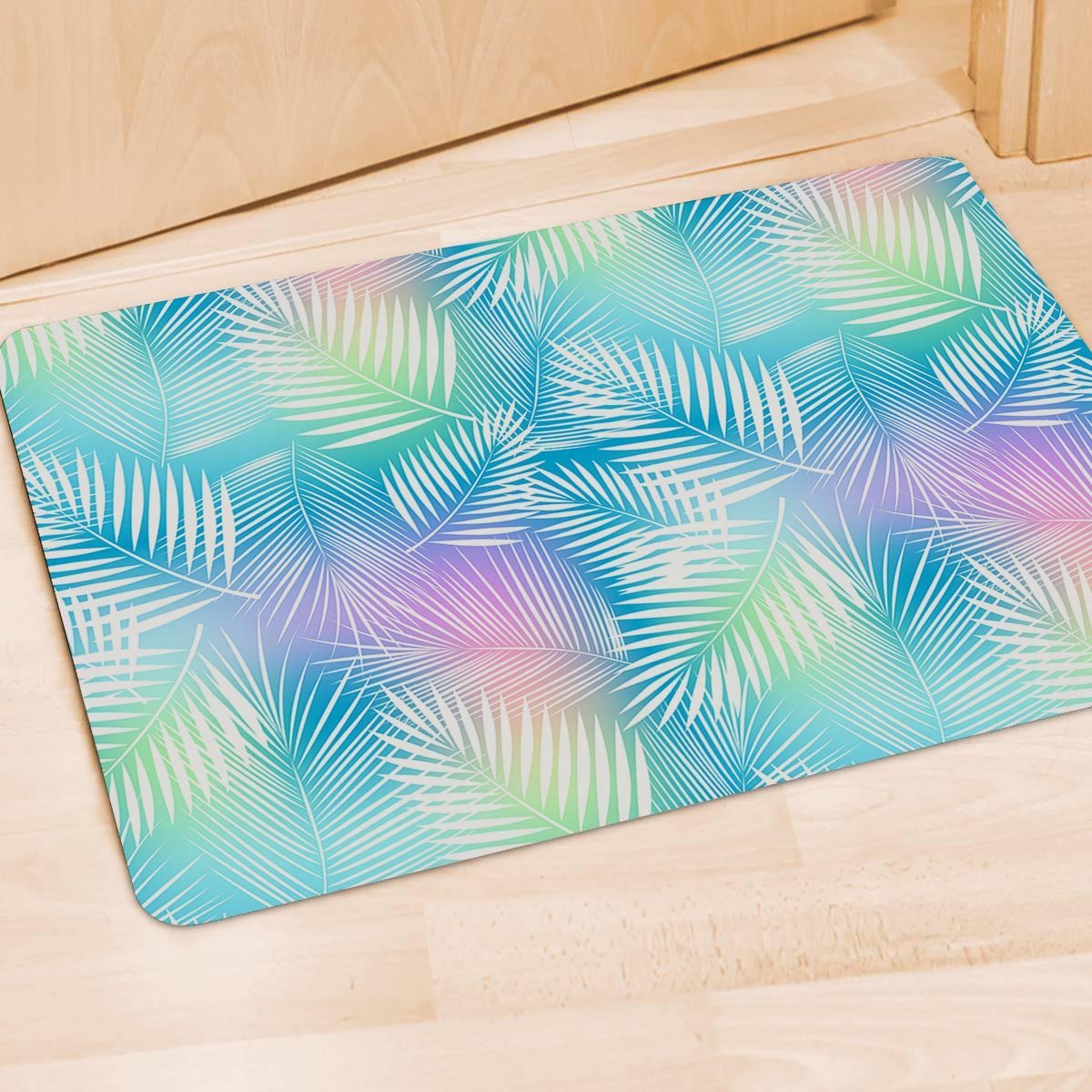 Palm Leaf Hawaiian Print Door Mat-grizzshop