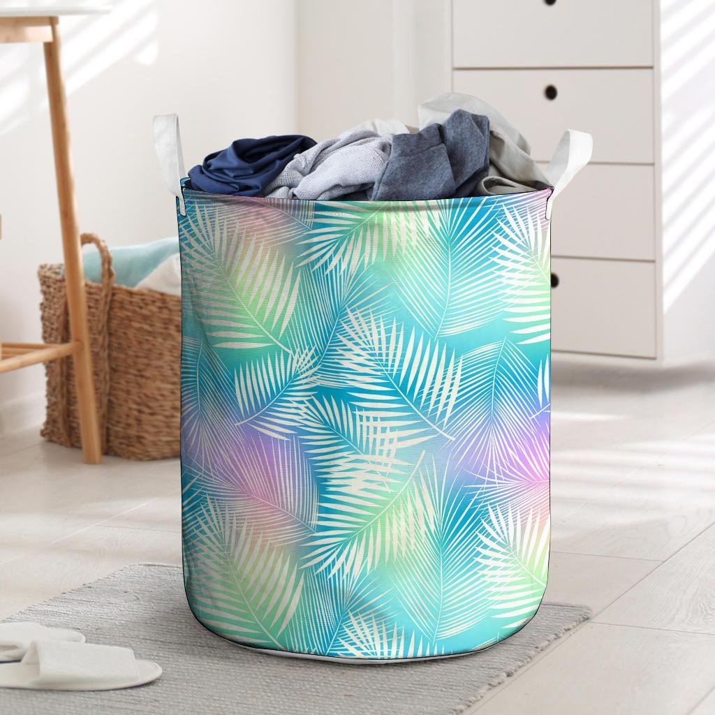 Palm Leaf Hawaiian Print Laundry Basket-grizzshop