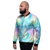 Palm Leaf Hawaiian Print Men's Bomber Jacket-grizzshop