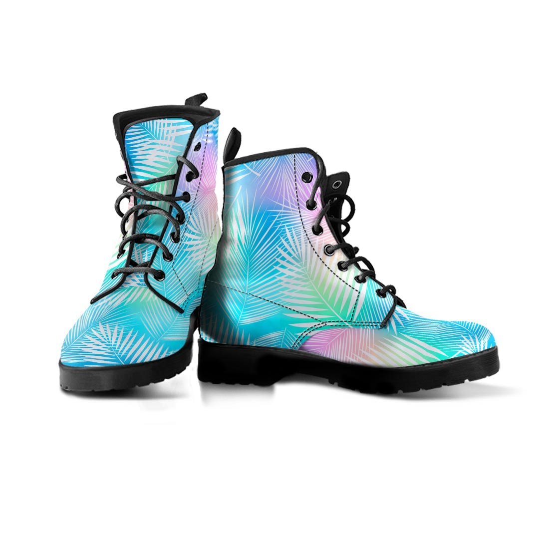 Palm Leaf Hawaiian Print Men's Boots-grizzshop