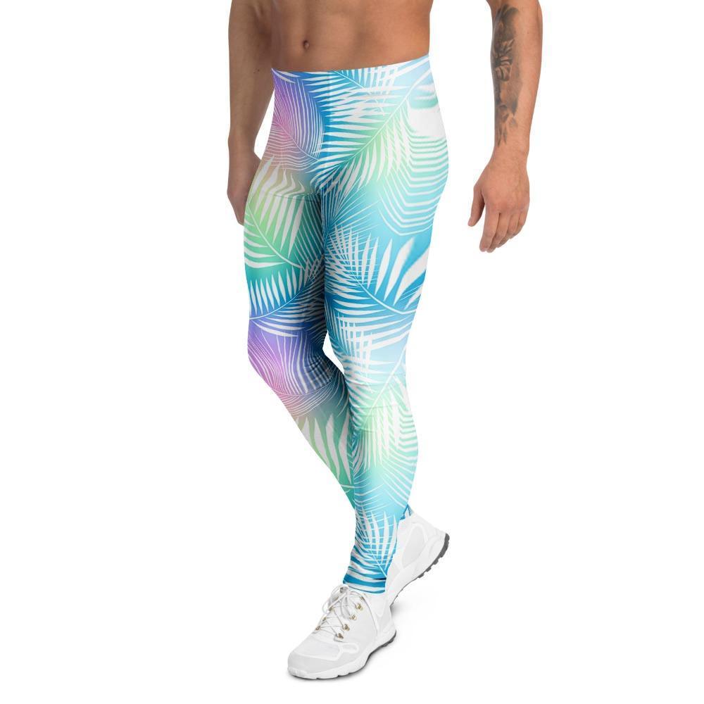 Palm Leaf Hawaiian Print Men's Leggings-grizzshop