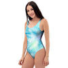 Palm Leaf Hawaiian Print One Piece Swimsuite-grizzshop