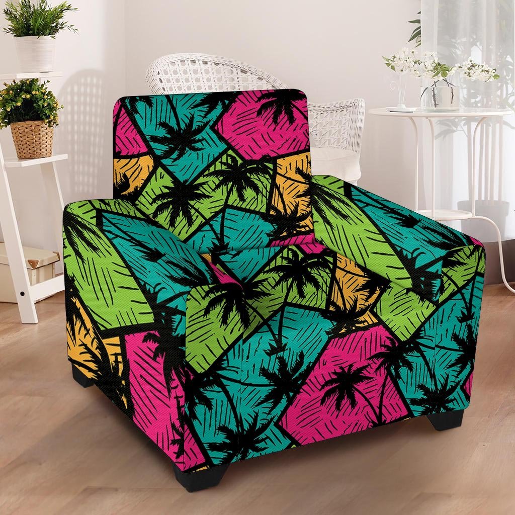 Palm Leaf Hawaiian Print Pattern Armchair Cover-grizzshop