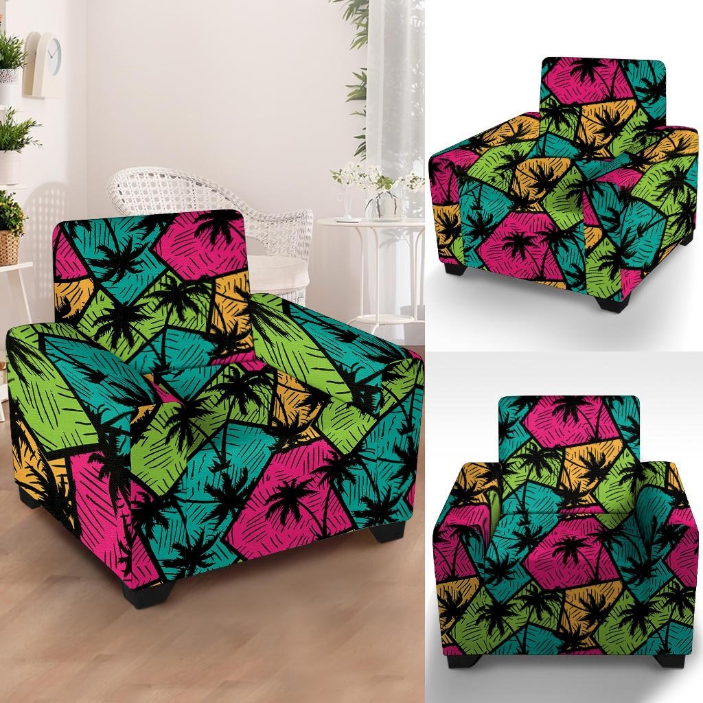 Palm Leaf Hawaiian Print Pattern Armchair Cover-grizzshop