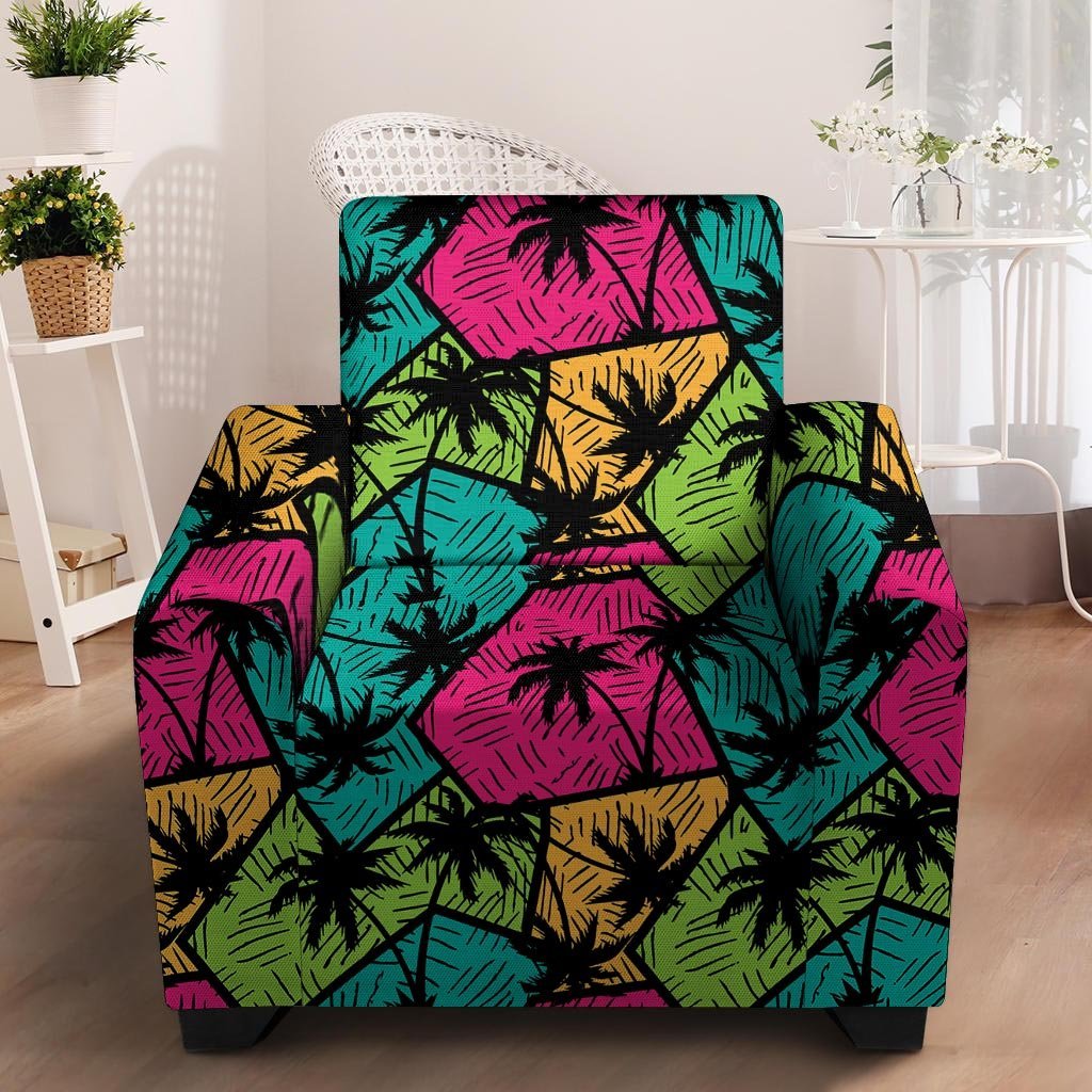 Palm Leaf Hawaiian Print Pattern Armchair Cover-grizzshop