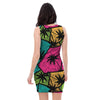 Palm Leaf Hawaiian Print Pattern Bodycon Dress-grizzshop