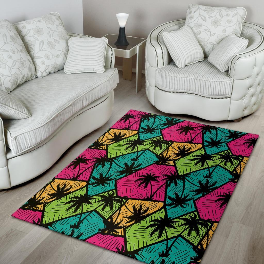 Palm Leaf Hawaiian Print Pattern Floor Mat-grizzshop