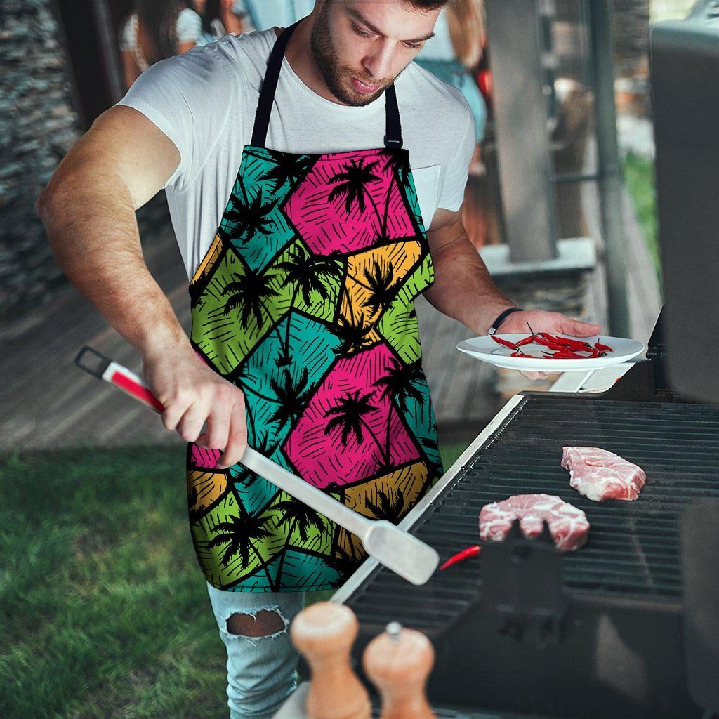 Palm Leaf Hawaiian Print Pattern Men's Apron-grizzshop
