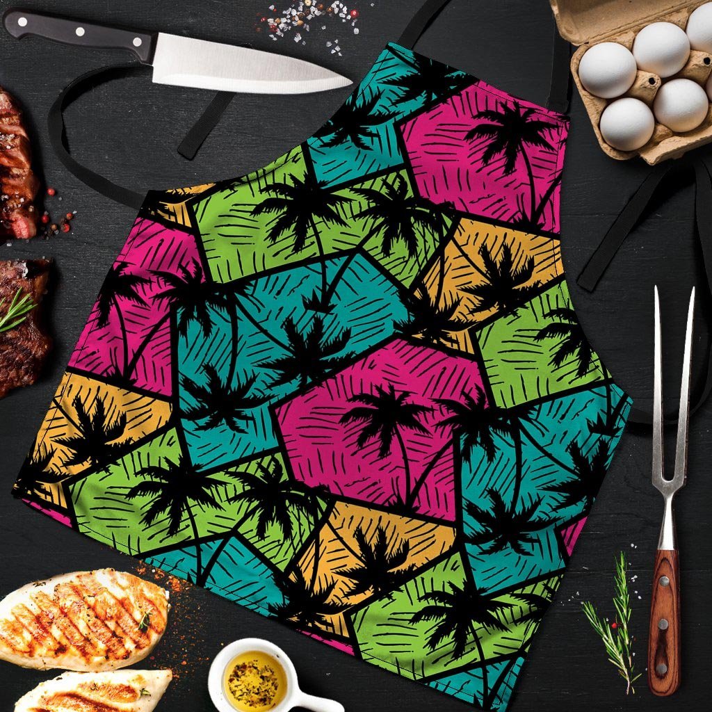 Palm Leaf Hawaiian Print Pattern Men's Apron-grizzshop
