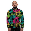 Palm Leaf Hawaiian Print Pattern Men's Bomber Jacket-grizzshop