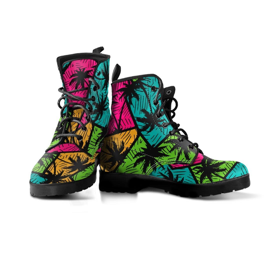 Palm Leaf Hawaiian Print Pattern Men's Boots-grizzshop