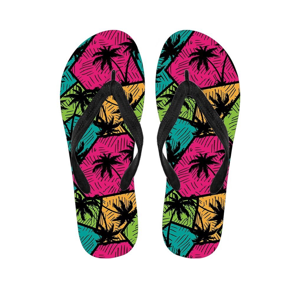 Palm Leaf Hawaiian Print Pattern Men's Flip Flops-grizzshop