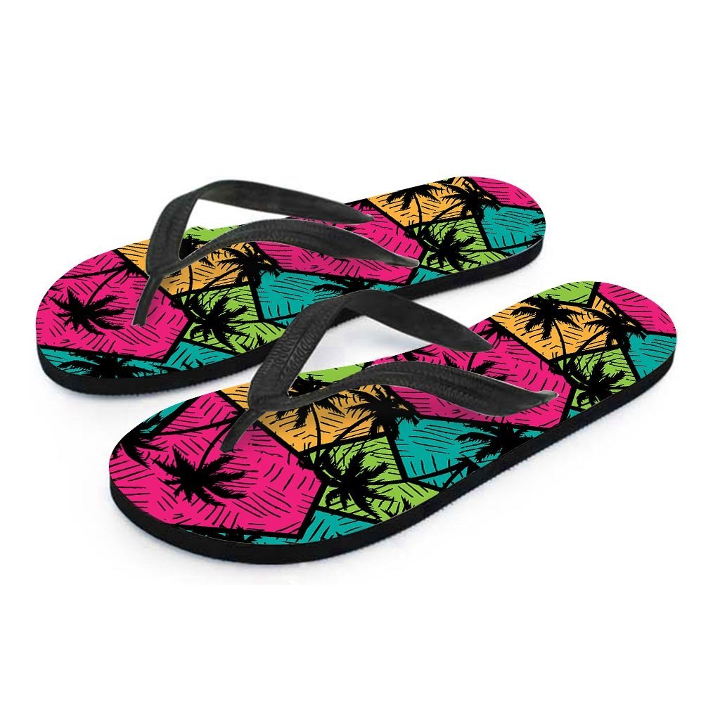 Palm Leaf Hawaiian Print Pattern Men's Flip Flops-grizzshop