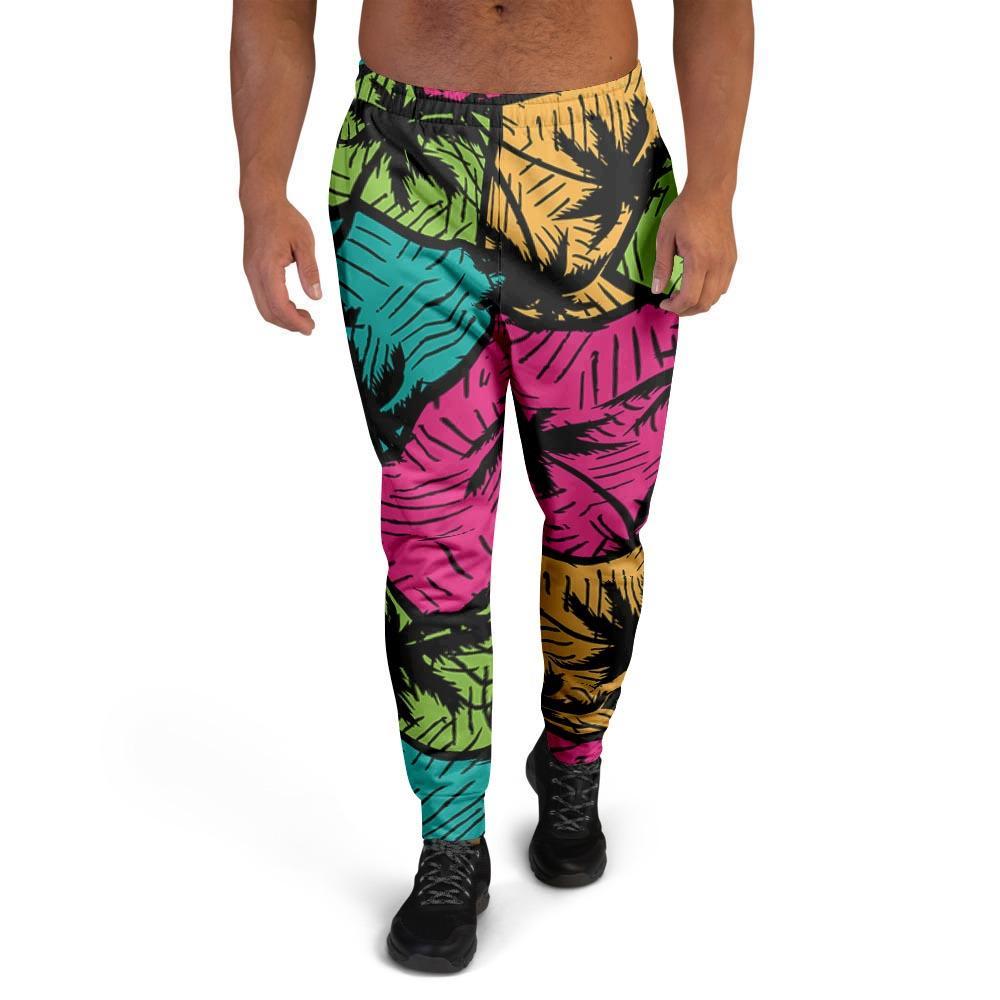 Palm Leaf Hawaiian Print Pattern Men's Joggers-grizzshop