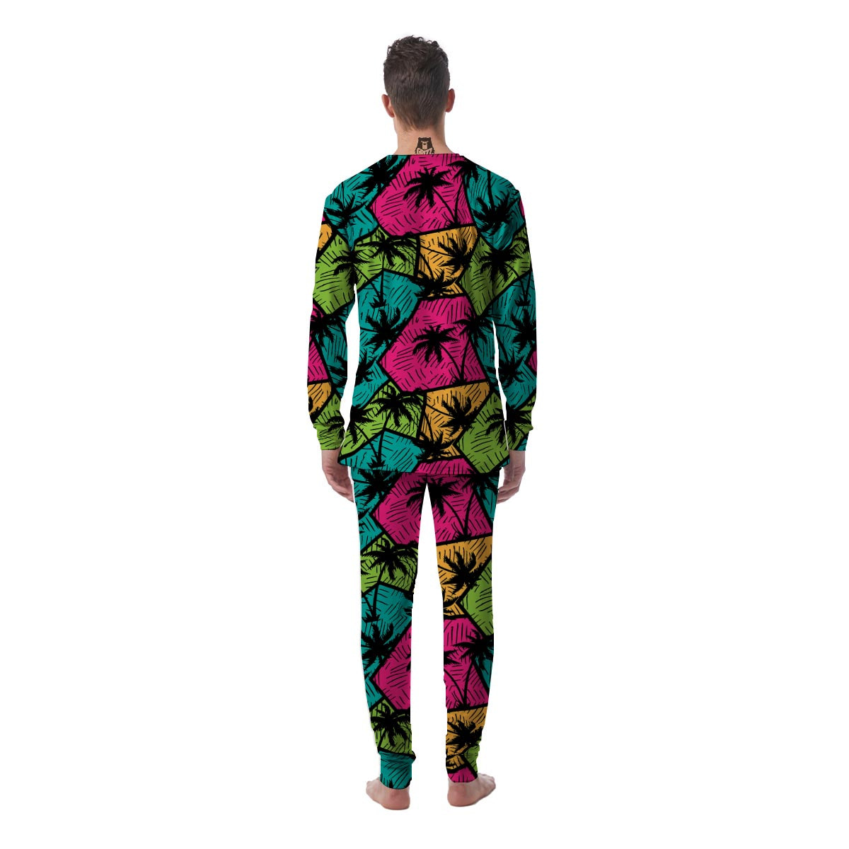 Palm Leaf Hawaiian Print Pattern Men's Pajamas-grizzshop