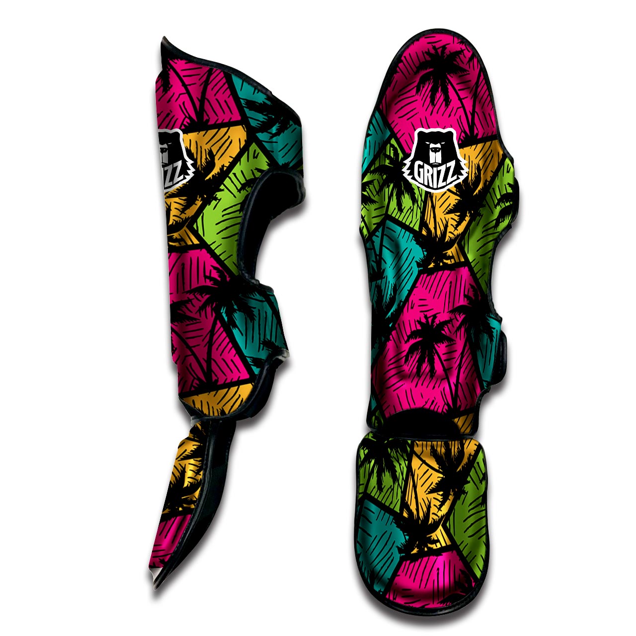 Palm Leaf Hawaiian Print Pattern Muay Thai Shin Guard-grizzshop