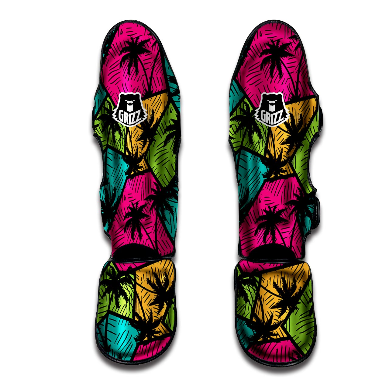 Palm Leaf Hawaiian Print Pattern Muay Thai Shin Guard-grizzshop