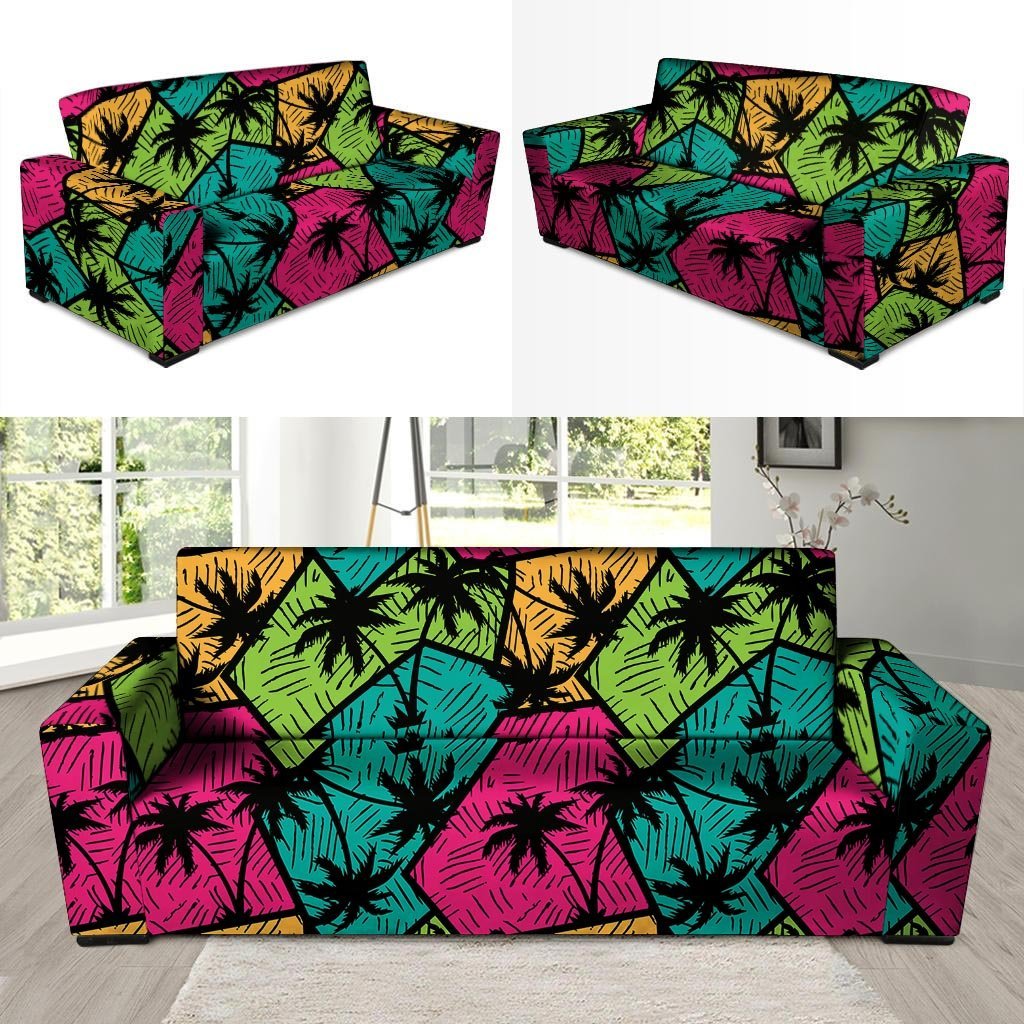 Palm Leaf Hawaiian Print Pattern Sofa Cover-grizzshop