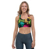 Palm Leaf Hawaiian Print Pattern Sports Bra-grizzshop