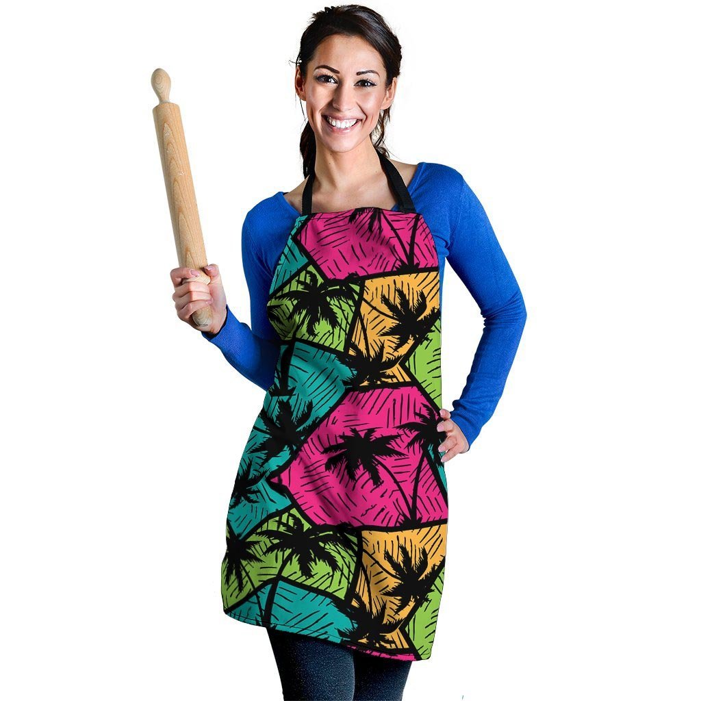 Palm Leaf Hawaiian Print Pattern Women's Apron-grizzshop