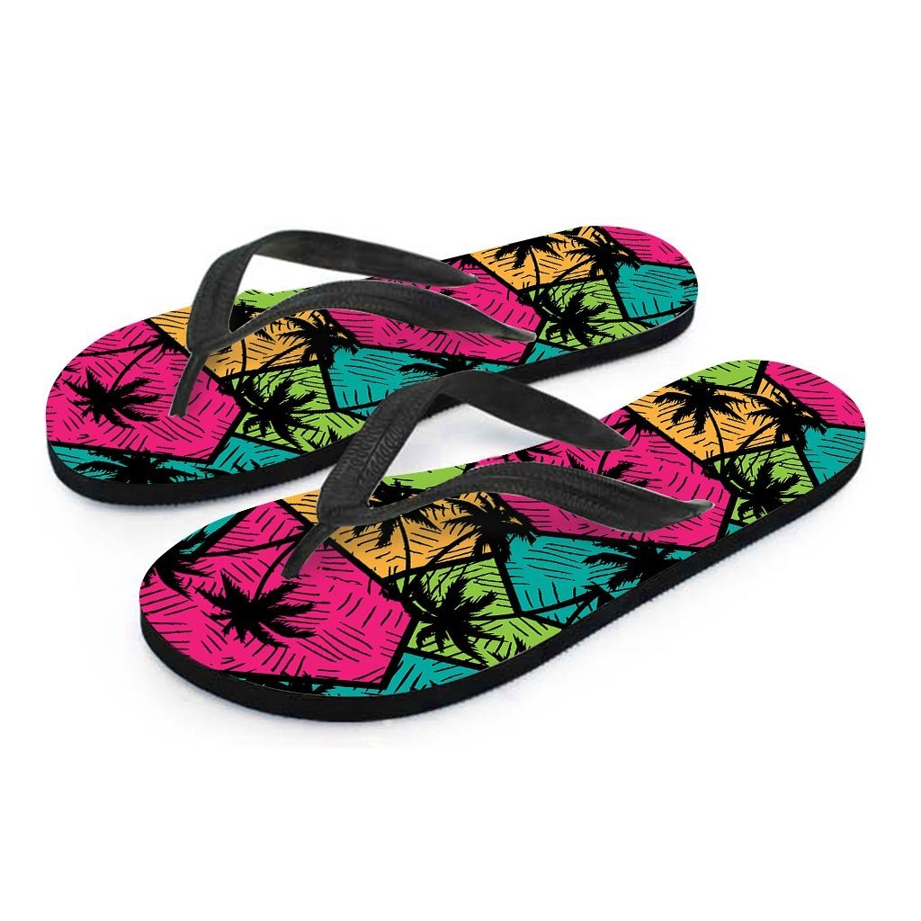 Palm Leaf Hawaiian Print Pattern Women's Flip Flops-grizzshop