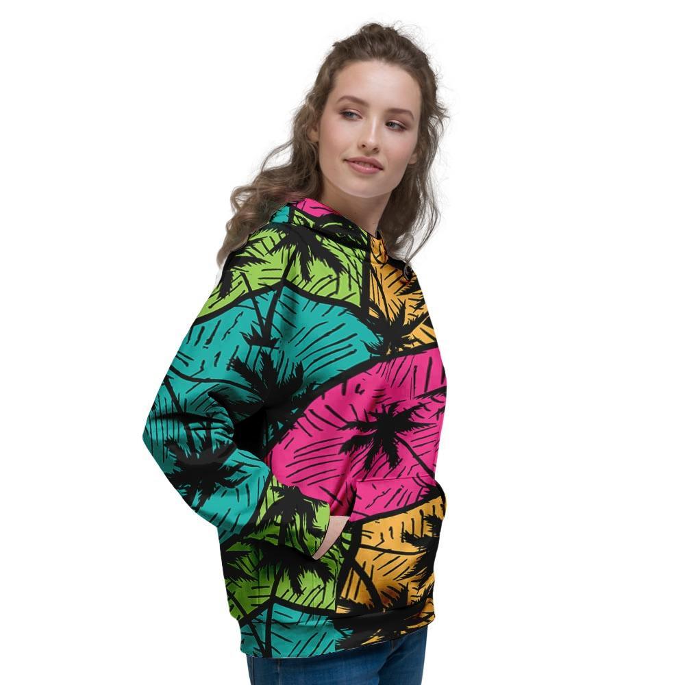 Palm Leaf Hawaiian Print Pattern Women's Hoodie-grizzshop