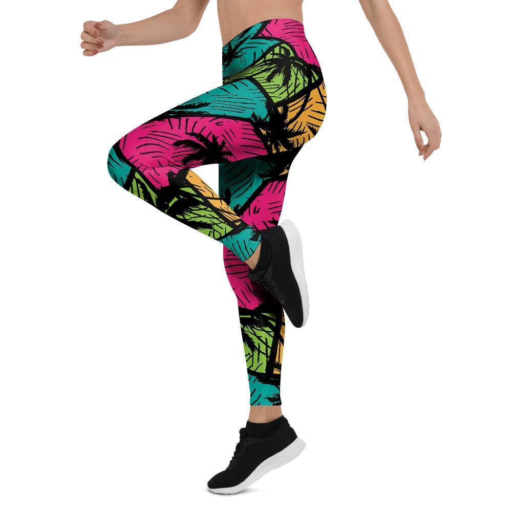 Palm Leaf Hawaiian Print Pattern Women's Leggings-grizzshop