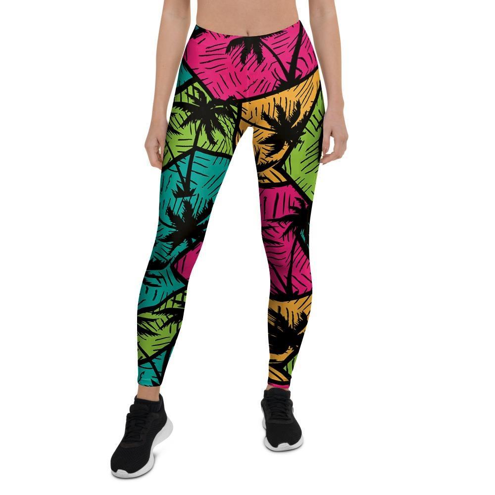 Palm Leaf Hawaiian Print Pattern Women's Leggings-grizzshop